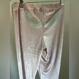 Wildfox velour leggings with Angel Wing Design